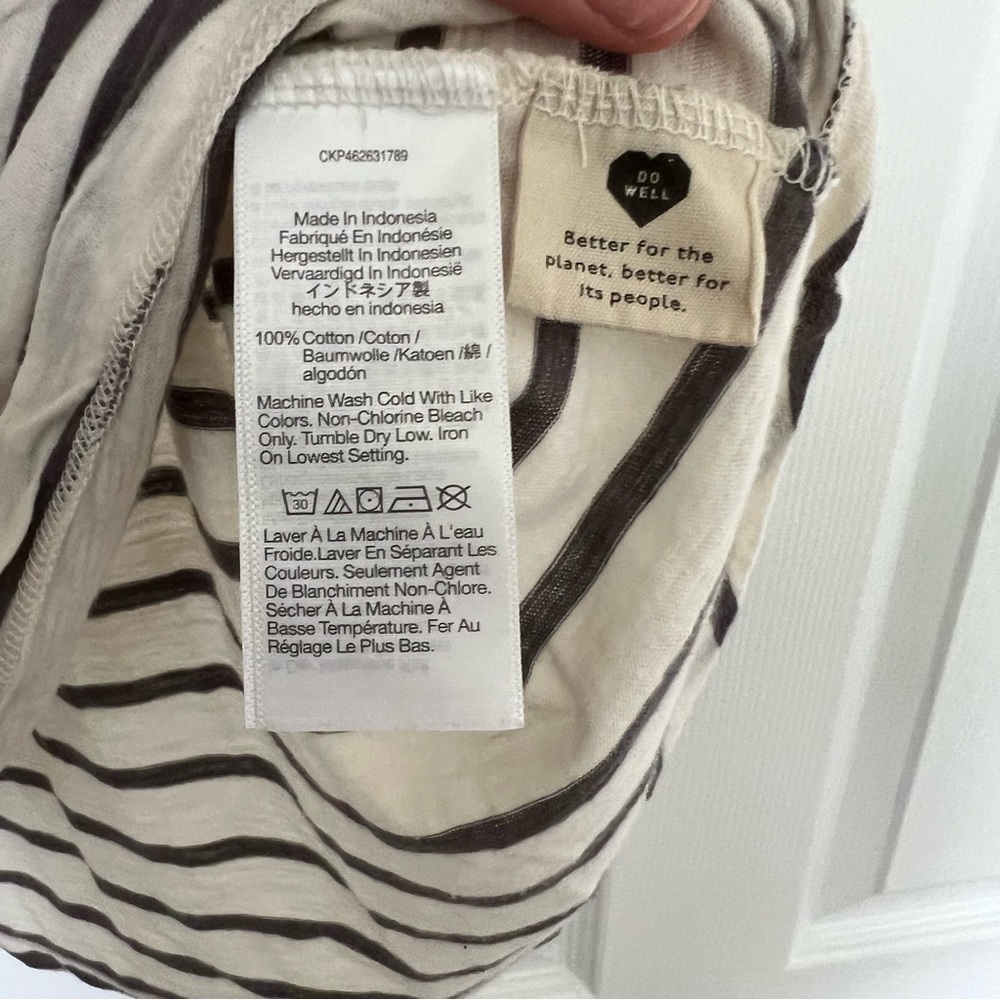 Madewell whisper cotton rib-crewneck tee in Malerva Stripe. L. - Picture 11 of 12